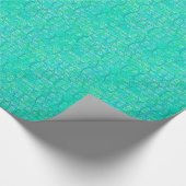Arabesque-Damast - Aqua und Türkis Geschenkpapier (Ecke)