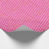 Arabesque-Damast - Erdbeerrosa Geschenkpapier (Ecke)