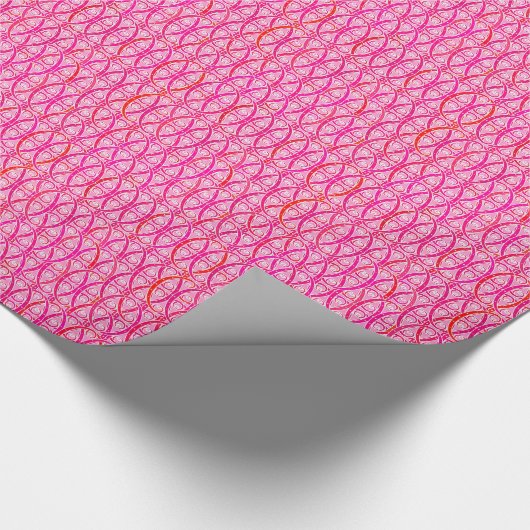 Arabesque-Damast - Erdbeerrosa Geschenkpapier (Ecke)