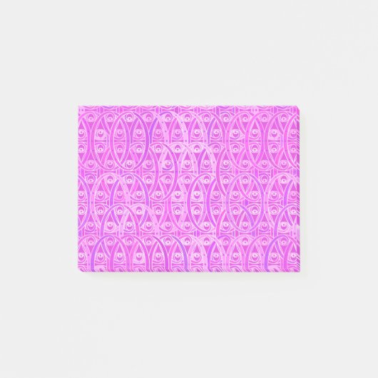Arabesque-Damast - Lavendel und Orchid Post-it Klebezettel (Vorderseite)