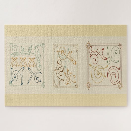 Arabesque Elegance - Abstraktes Design von Mucha Puzzle (Horizontal)
