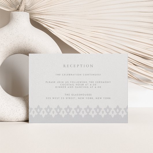 Arabesque-Empfang-Karte | Silver Pearl Einladung