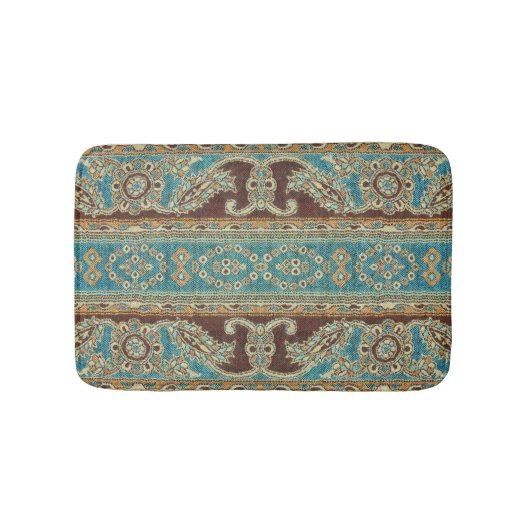 Arabesque Fabric Paisley Oriental Design Badematte (Vorderseite)