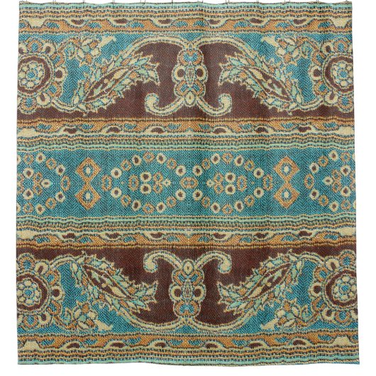 Arabesque Fabric Paisley Oriental Design Duschvorhang (Vorderseite)