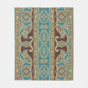 Arabesque Fabric Paisley Oriental Design Fleecedecke