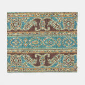 Arabesque Fabric Paisley Oriental Design Fleecedecke (Vorderseite (Horizontal))