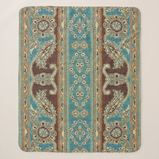 Arabesque Fabric Paisley Oriental Design Sherpadecke (Vorderseite)