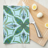 Arabesque-Fliese Bold Lebendiges Muster Quadrat Geschirrtuch (Viertel Falte)