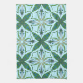 Arabesque-Fliese Bold Lebendiges Muster Quadrat Geschirrtuch (Vertikal)