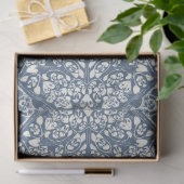 Arabesque Floral Vines Blue Ivory LG Decoupage Seidenpapier (Geschenk)