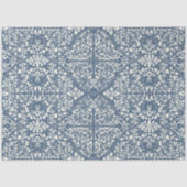 Arabesque Floral Vines Blue Ivory LG Decoupage Seidenpapier (Vorderseite)