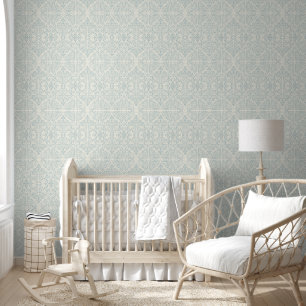 Arabesque Floral Vines Blue Ivory William Morris Tapete