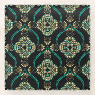 Arabesque floral, Vintag Elegance Muster. Glasuntersetzer