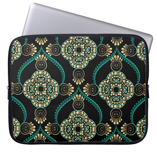 Arabesque floral, Vintag Elegance Muster. Laptopschutzhülle (Vorderseite)