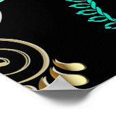 Arabesque floral, Vintag Elegance Muster. Poster (Ecke)