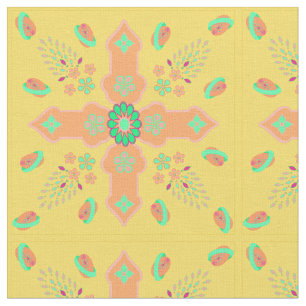 Arabesque Frühling des Lebens Blumenkreuz Melone F Stoff