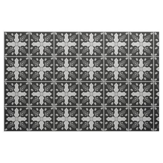 Arabesque Frühling des Lebens Blumenkreuz Silbersc Stoff (Yard (91,4 cm))