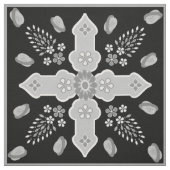 Arabesque Frühling des Lebens Blumenkreuz Silbersc Stoff (Muster)