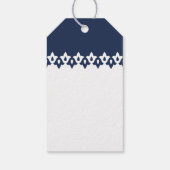 Arabesque Gastgeschenk Hochzeit Tags | Marine Geschenkanhänger (Rückseite)
