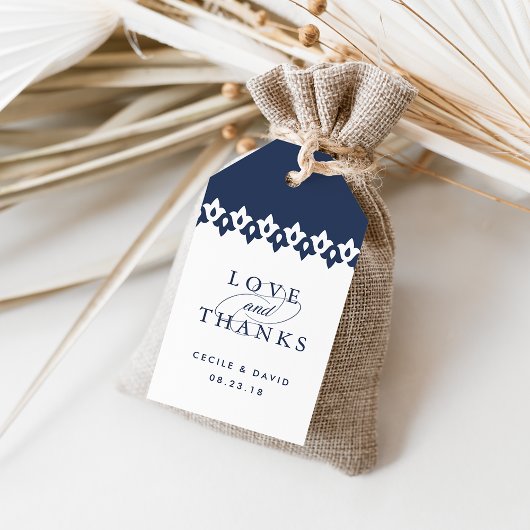 Arabesque Gastgeschenk Hochzeit Tags | Marine Geschenkanhänger