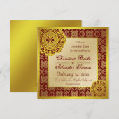 Arabesque Gold Lace, 5,25x5,25 Save the Date (Vorne/Hinten)