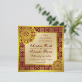 Arabesque Gold Lace, 5,25x5,25 Save the Date (Stehend Vorderseite)