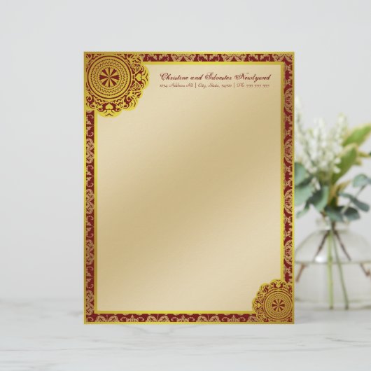 Arabesque Gold Lace, Briefkopf (Stehend Vorderseite)