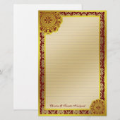 Arabesque Gold Lace, Schreibwaren Briefpapier (Vorne/Hinten)