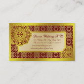 Arabesque Gold Lace, Visitenkarte (Rückseite)