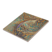 Arabesque goldtürkisfarbene geometrische digitale  fliese (Seite)