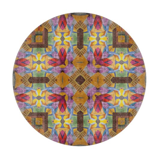 Arabesque Hearts Fraktal Pattern Schneidebrett (Vorderseite)