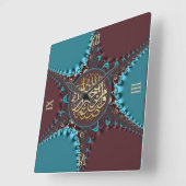 Arabesque Lace Segen Calligraphie Wall Clock Quadratische Wanduhr (Winkel)