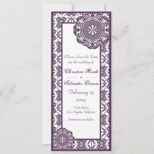 Arabesque Lila Lace, 4x9,25 Save the Date