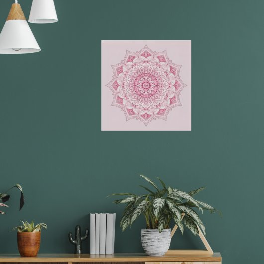 Arabesque Mandala Art - Rosa Symmetrie Poster (Wohnzimmer 1)