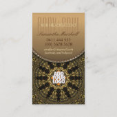 Arabesque Mandala Gold OM New Age Business Card Visitenkarte (Rückseite)