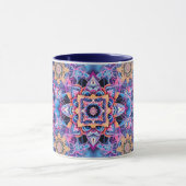 Arabesque Mandala in Blau und Rosa Tasse (Zentrum)