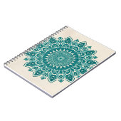 Arabesque Mandala Kunst - Aquamarin und Türkis Geo Notizblock (Linke Seite)