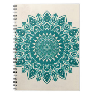 Arabesque Mandala Kunst - Aquamarin und Türkis Geo Notizblock