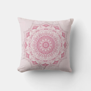 Arabesque Mandala Pillow - Pink Geometric Decorati Kissen