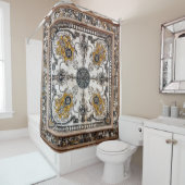 Arabesque Marmortextur Vintage Patchwork Duschvorhang (Beispiel)