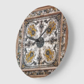 Arabesque Marmortextur Vintage Patchwork Große Wanduhr (Winkel)