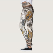 Arabesque Marmortextur Vintage Patchwork Leggings (Links)