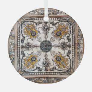 Arabesque Marmortextur Vintage Patchwork Ornament Aus Glas
