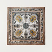 Arabesque Marmortextur Vintage Patchwork Wandteppich (Vorderseite (Horizontal))