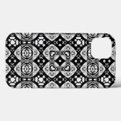 Arabesque Mosaik Fliesenmuster Schwarz-Weiß Case-Mate iPhone Hülle (Rückseite (Horizontal))