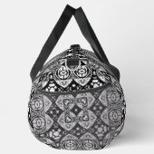 Arabesque Mosaik Fliesenmuster Schwarz-Weiß Duffle Bag (Rechts)