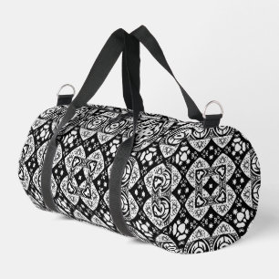 Arabesque Mosaik Fliesenmuster Schwarz-Weiß Duffle Bag
