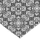 Arabesque Mosaik Fliesenmuster Schwarz-Weiß Kurzer Tischläufer (Ecke)