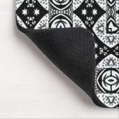 Arabesque Mosaik Fliesenmuster Schwarz-Weiß Mousepad (Ecke)