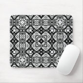 Arabesque Mosaik Fliesenmuster Schwarz-Weiß Mousepad (Mit Mouse)